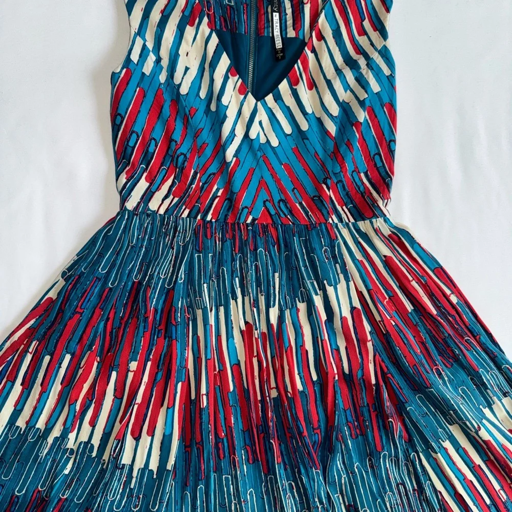 Vibrant Blue and Red Midi Dress EUC worn once - Picture 5 of 7